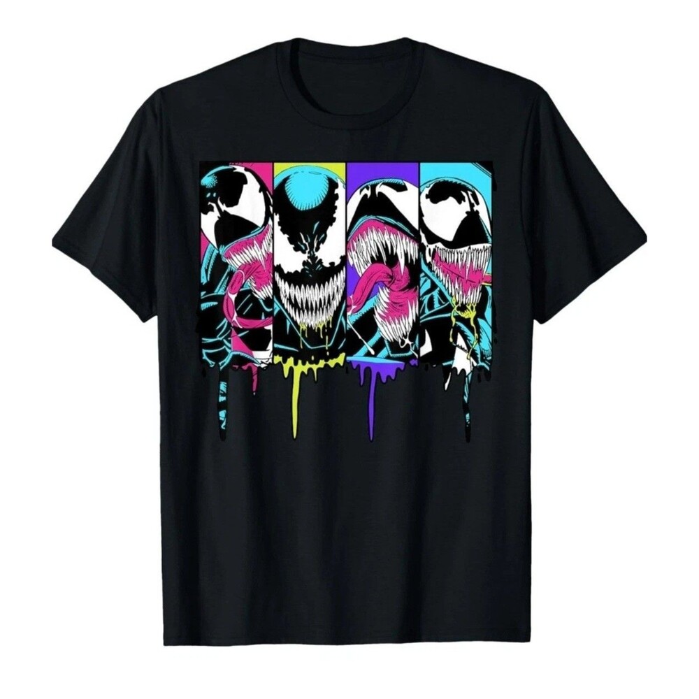 Marvel Venom Neon Panels Black Graphic Tshirt XL NWT Lot Of 10 Wholesale